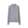 Estambre 60 100% Lana Merino Suéter de Cuello Medio Alto Enrollable para Mujer Elegante Ajustado Suéter Delgado Otoño