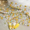 Redanco5D Repujado Popular Pegatinas de Uñas de Dibujos Animados Flor de Girasol Linda Pegatinas de Uñas 3D Dr1888