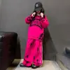 Trajes para Niñas, Ropa Deportiva de Primavera y Otoño, Sudaderas de Manga Larga, Pantalones de Pierna Ancha, Tejido Casual Holgado Ropa para Niños Conjunto de Dos Piezas