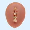 Gaibei Europeo y Americano transfronterizo fruta colgante cabeza anillo para el ombligo con colgante de circonita incrustada piercing uña para el ombligo diamante completo decoración para el ombligo