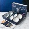 Juego de Cuenco y Palillos Estilo Japonés Regalo Creativo Práctico Cuenco de Porcelana Azul y Blanco Pintado a Mano Juego de Vajilla Cerámica Caja de Regalo con Logo Impreso