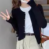 Novo Cardigã Tricot Cinza Feminino Outono Peça Externa Design Sense Suéter Casaco Outono Inicial Manga Longa Fina para Mulheres