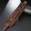 Pulsera de Cuero Retro Europea y Americana para Hombre Comercio Exterior Personalizada Punk Trenzada Multicapa Ajustable de Cuero