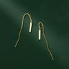 Nalan Plata S925 Chapado en Oro Alambre Largo para Oreja Estilo Coreano Pendientes de Barra de Una Palabra para Mujer Pendientes Elegantes G9922