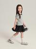 Pudding Haru Top de Verano 2025 Nuevo para Niñas Camiseta de Lunares con Lazo Simple y de Moda Mangas Cortas para Niños