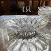 Prato de Frutas de Vidro de Cristal Medieval Folhas e Gotas de Orvalho Tigela de Sobremesa Suporte para Velas Prato de Salada Mini Prato de Cristal Prato