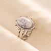 Anillo de acero inoxidable 304 anillo de acero de titanio geométrico femenino masculino personalidad nicho diseño simple sensación abierto cacao ajuste