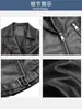 Chaqueta de cuero para mujer transfronteriza, estilo europeo y americano, cintura entallada, efecto adelgazante, aspecto vintage desgastado, estilo motero, cremallera asimétrica