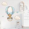 Pegatinas de pared autoadhesivas con diseño de oso y globo aerostático, nubes de dibujos animados, para habitación infantil, BR0712E