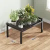 Suporte de Flores para Varanda, Rack de Armazenamento de Ferro para Sala de Estar de Chão, Suporte de Vaso de Flores Suculentas em Madeira Maciça, Rack de Exibição de Plantas em Múltiplas Camadas