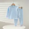 Conjunto de ropa interior térmica para niños de otoño e invierno, algodón puro, sin costuras, Clase A, para niños y niñas, conjunto de ropa interior de algodón colorido, pantalones térmicos para bebé