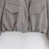 Moda Feminina 2026 Primavera e Outono Estilo Europeu e Americano Moda Bolso Aba Decoração Xadrez Jaqueta Casaco A712064