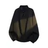 26 nuevos estilos de sudaderas abotonadas de cuello alto irregular para hombre, modernas y elegantes, talla grande, camisa base de cuello medio alto tipo jersey