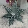 Acessórios Personalizáveis para Árvore de Natal, Flores Artificiais de Veludo para Natal, Enfeites de Galhos Dourados, Decorações de Natal de 26cm