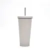 2024 Novo Copo com Canudo de Aço Inoxidável 710ml Tampa de Abertura Grande Copo para Milk Tea Pérola Capacidade Grande Personalizável Copo de Água Térmico