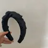 Faixa de Cabeça Flor de Fita de Cetim Retrô Estilo Francês com Coroa Elevada, Acessório de Cabelo Versátil Simples e Etéreo para Mulheres