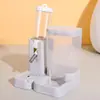 Bebedouro e comedouro automático 2 em 1 para hamster, garrafa de água a vácuo para hamsters dourados, tigela de comida à prova de vazamentos
