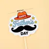 Decoración de Pastel Feliz Día del Padre Estilo Chino: Jefe de Familia, Lleno de Espíritu Paterno, Riqueza y Prosperidad, Salud y Buena Fortuna Toppers