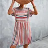 Novedades Primavera/Verano 2026 Sitio Web Independiente Amazon Lazada Venta Caliente Transfronteriza Vestido Clásico con Estampado de Rayas Falda Corta