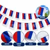 Bandeiras de Corda com Bandeira Russa Transfronteiriças, Bandeira da Rússia, Bandeira da Vitória Soviética, Bandeira de Corda para Dia Nacional, Decoração de Bandeirinhas Triangulares