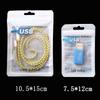 Bolsa de embalaje para cable de datos USB, bolsa de plástico para accesorios de memoria USB, cargador, bolsa Ziplock, película perlada, bolsillo sellado Yin y Yang