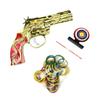 Dragón Dorado de Cinco Garras Color Goma Tendón Pistola Aleación Revólver Goma Tendón Pistola Modelo Arma Artesanía de Metal