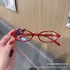 Nuevo marco de gafas retro Y2K de dos dimensiones, ovalado, de montura pequeña, lente plano, blanco liso, forma cóncava, nicho, para hombres y mujeres