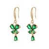 Aretes de Flor de Zircón con Incrustaciones de Cobre Moda Primavera Verano Aretes con Forma de Mariposa Gota de Agua Accesorios Joyería de Mujer Estilo Bohemio