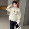 Conjunto Suéter Casual Estilo Coreano para Meninas Primavera e Outono 2025 Novo Conjunto de Duas Peças com Tops e Jeans para Meninas
