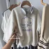 Sudadera redonda súper bonita para mujer, delgada, nuevo estilo para principios de otoño 2026, artículo popular, a la moda, elegante, invierno, forrada de polar, sin capucha