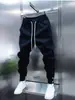 Pantalones Jogger Nuevos para Hombre Primavera y Otoño 2024, Pantalones Deportivos Casuales de Color Sólido con Cordón, Corte Holgado, Versátiles, Pantalones Largos Engrosados