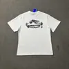 Camiseta de Manga Corta de Algodón Puro, Casual, Estilo Europeo y Americano, de Alta Gama, para Parejas de Hombres y Mujeres, con Estampado de Letras Coloridas, de Verano