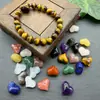 Venta al por mayor 14*17mm Piedra Natural Cristal Corazón Forma Amatista Melocotón Materiales para Ensartar Pulsera Collar Hecho a Mano DIY