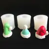 Molde de Silicone de Açúcar Chapéu de Natal Série de Natal Velas Aromáticas Enfeites Molde Decorativo para Bolo Mousse