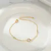 Pulsera de Mano Personalizada con Circonita Microincrustada y Baño de Oro Real para Mujer, Pulsera Geométrica de Diseño de Nicho, Pulsera Exquisita de Estilo para el Trabajo