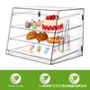 Vitrina de Pan Caja de Exhibición Acrílica Gabinete de Pastelería Estante de Comida Transparente con Tapa Bandeja para Postres Galletas Dulces