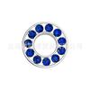 Letras de diamante azul zafiro de 8 mm letras de aleación de pedrería correa DIY con cuentas collar para mascotas tobillera accesorios de joyería