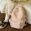 Mochila Estilo Coreano Suave y Fresca con Bordado de Letras, Amarillo Dulce y Cremoso, Adecuada para Chicas de Secundaria y Preparatoria