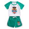 Traje de Manga Corta para Niños del Equipo Wang Wang Vestido de Verano para Niños Estilo Occidental para Niña Nuevo Conjunto de Dos Piezas de Pantalones Cortos para Niños Moda Casual