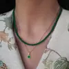 Collar de Ágata Verde Calcedonia con Cuentas para Mujer, Cuentas de Piedra Verde, Jade Nuevo Estilo Chino Accesorio para Clavícula