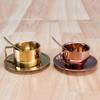 Venta al por mayor de fábrica acero inoxidable no magnético doble capa aislamiento 304 engrosado taza de café con carrete y cuchara juego de tres piezas Láser