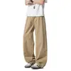 2026 Pantalones Casuales de Seda Helada Lisos y Fluidos Estilo Americano para Hombre, Pantalones Largos Finos de Verano Rectos Sueltos Fluidos de Secado Rápido