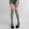 Calcetines de Algodón para Niñas Otoño e Invierno con Encaje y Lazo, Calcetines Largos Negros Estilo Ballet que Realzan la Forma de la Pierna
