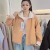 Jaqueta com Capuz Casual Nova Cor de Doce Estilo Casual para Primavera e Outono de 2026, Design Único, Versátil e Juvenil, Casaco Curto Emagrecedor para Mulheres