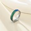 Anillo nicho simple de acero de titanio transfronterizo con decoloración de color, personalidad de Japón y Corea del Sur, fabricantes mayoristas de joyería de anillo de acero inoxidable