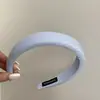 Touca Listrada Azul Sal Marinho Novo Tecido Sarja de Bolinhas Pequenas Faixa de Cabelo com Esponja Presilha de Cabelo Pressionada Moda Faixa de Cabelo