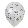 Conjunto de Balões com Estampa de Laço Transfronteiriço Balões de Látex Rosa e Branco para Festas de Aniversário, Pedido de Casamento e Aniversário