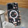 Funda Transparente Sencilla con Lazo de Fresa para Teléfono Móvil Apple 16Plus Funda para iPhone18Pm Funda para Teléfono Magnética