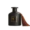 Botellas de aromaterapia vacías de alta gama al por mayor, difusores sin llama de ratán y flores secas, alto valor estético con tapa, color gris ahumado