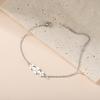 Aço Titânio Brilhante Corte Trevo de Quatro Folhas Pingente Moda Executivo Estilo Boêmio Pulseira com Charms de Aço Inoxidável Atacado